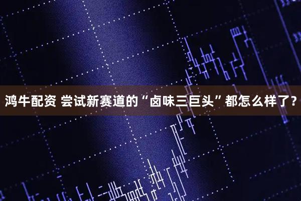 鸿牛配资 尝试新赛道的“卤味三巨头”都怎么样了？