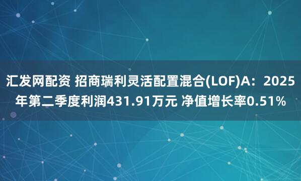 汇发网配资 招商瑞利灵活配置混合(LOF)A：2025年第二季度利润431.91万元 净值增长率0.51%